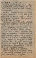 Cowperthwait, Cyril R